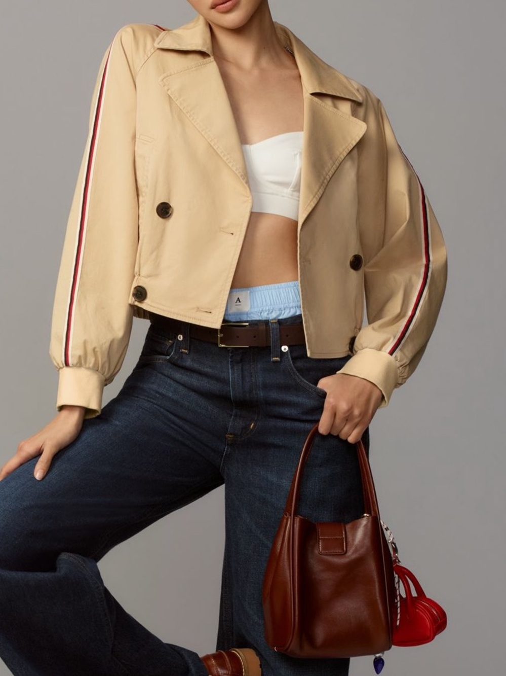 Anthropologie Maeve Double Breasted Cropped Trench - Picture 3 of 7